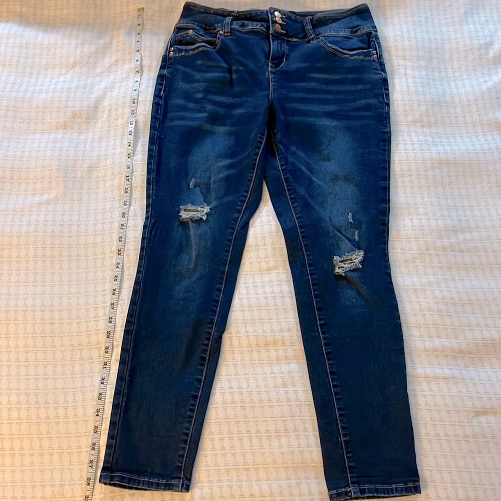 Royalty distressed skinny jeans with tummy control